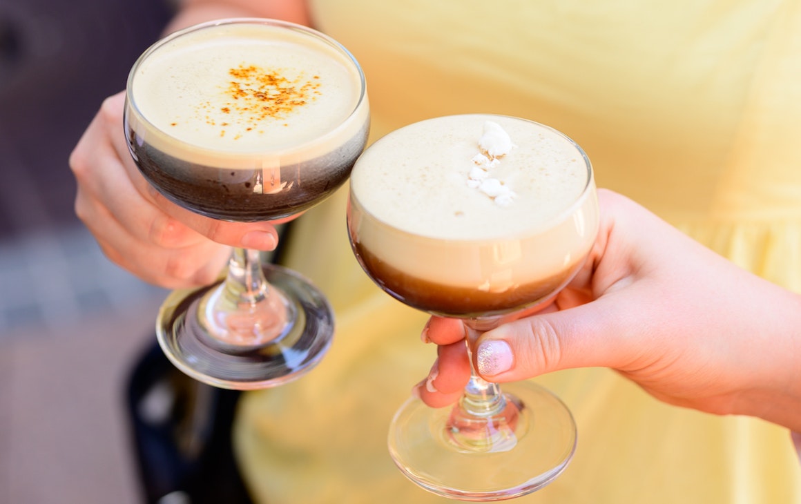 two espresso martinis