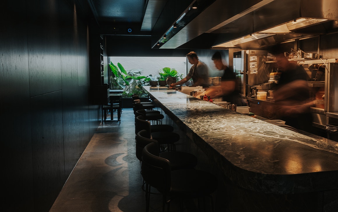 bar and interior of essa