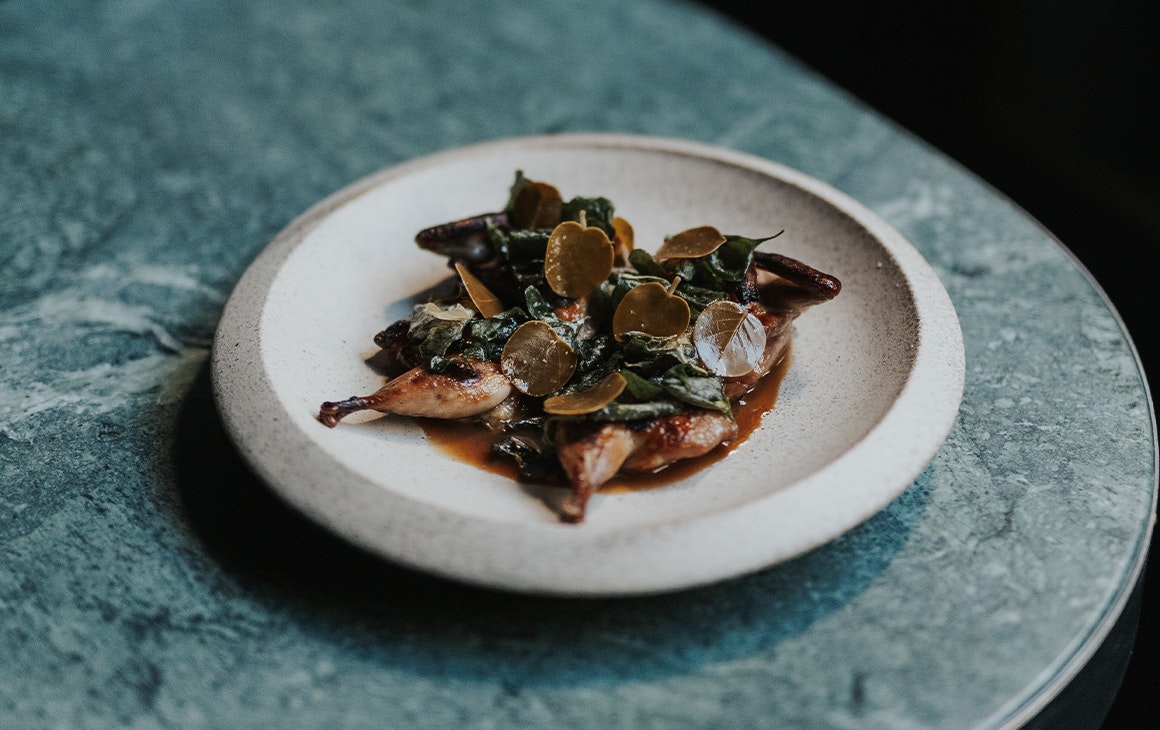 a plate of quail