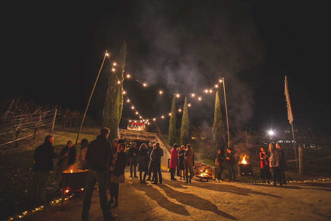 people outside at a festival