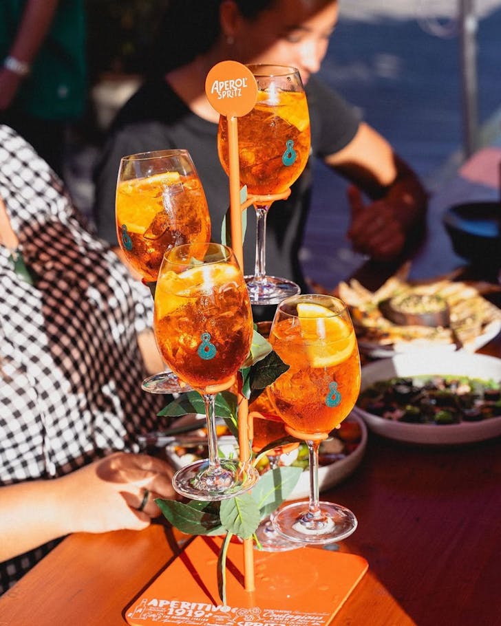 An Aperol spritz tree at Fantail & Turtle. 