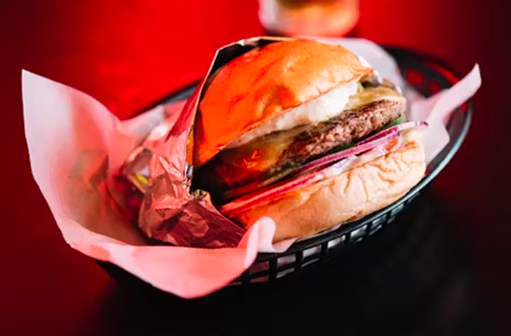 A perfectly made burger, and one of the best burgers in Melbourne, from Fat Bob's