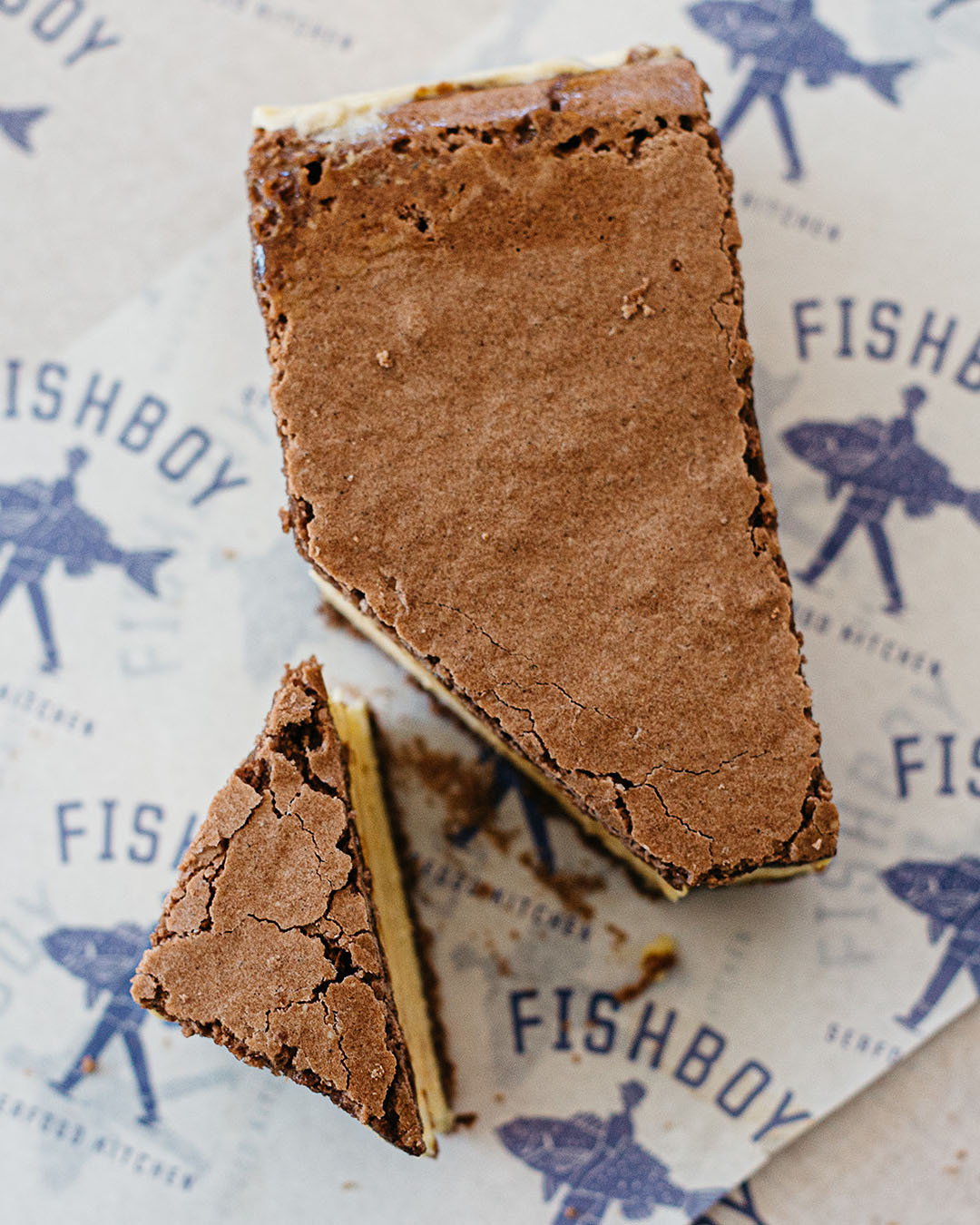 The ice cream sandwich at Fishboy sits on a plate looking delicious.