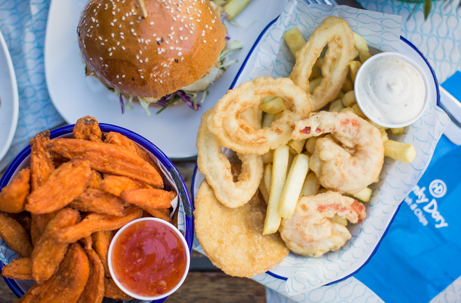 Gold Coast fish and chips with a burger