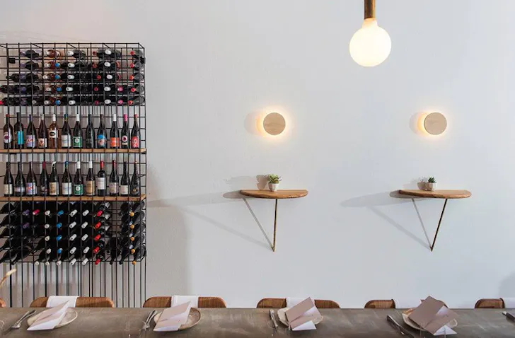 The minimalist interior of Fleet Restaurant in Brunswick Heads.