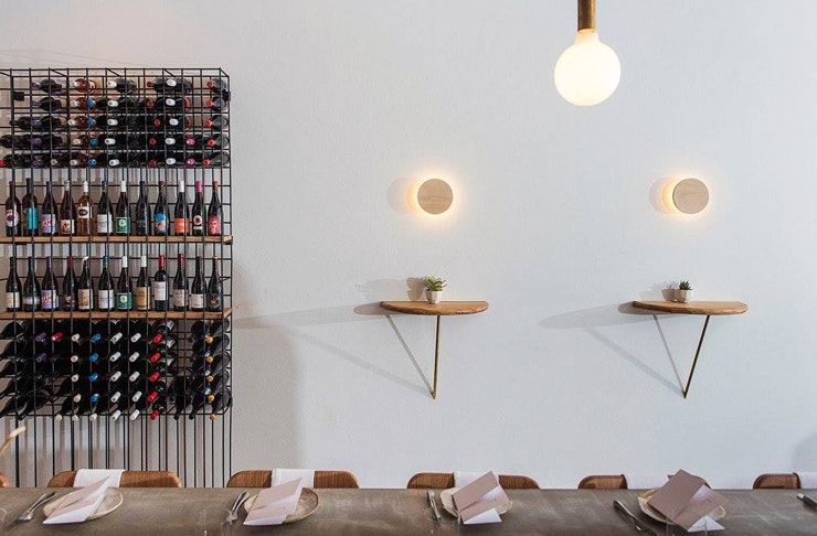 The minimalist interior of Fleet Restaurant in Brunswick Heads.