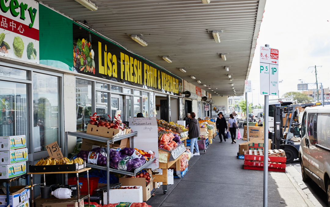 A street-side vendor of Footscray Market, a contender for best market Melbourne.