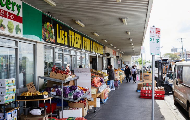 A street-side vendor of Footscray Market, a contender for best market Melbourne.