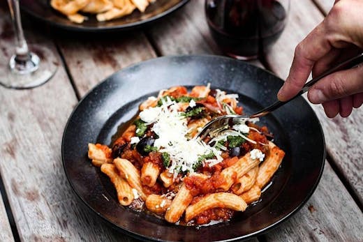 A bowl of pasta from Fratelli, Wellington.