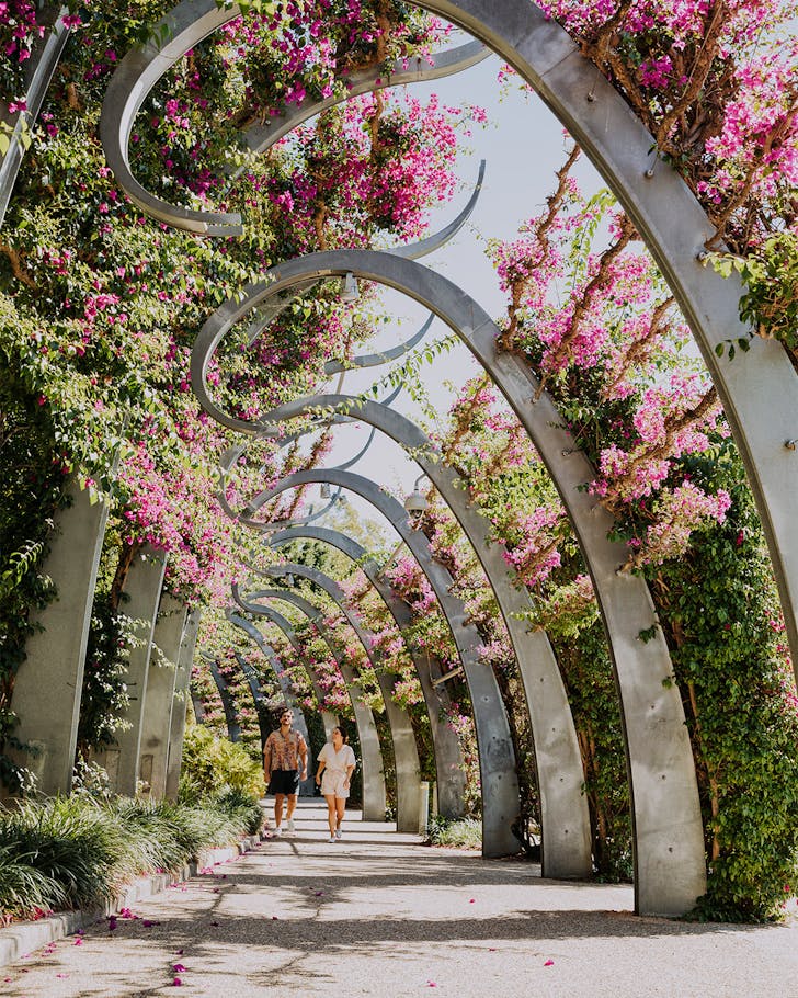 people walking through south bank brisbane