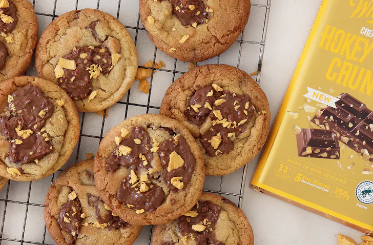 Freshly baked whittaker's hokey pokey biscuits