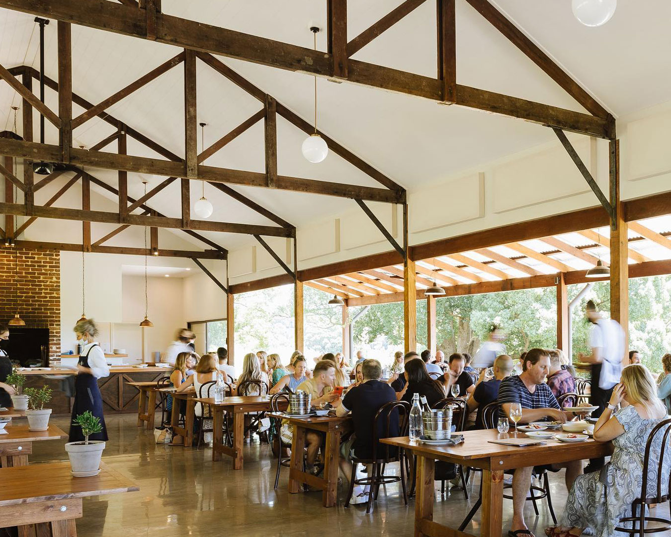 People in revamped barn turned rstaurant