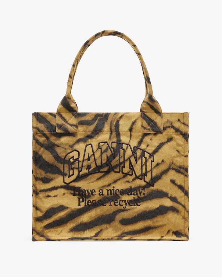 Ganni Zebra Print Large Tote