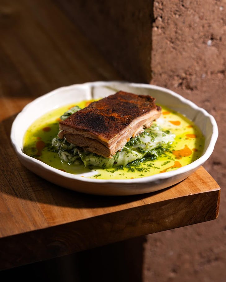 A close-up of a vibrant dish at Gerard's, Brisbane. 