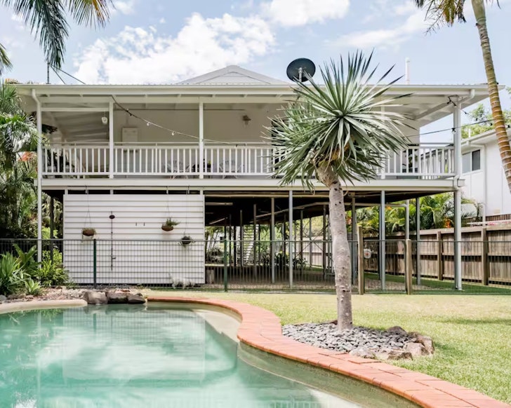 The pool and garden at Get Out Of Dodge one of the best kid-friendly Airbnbs in Australia