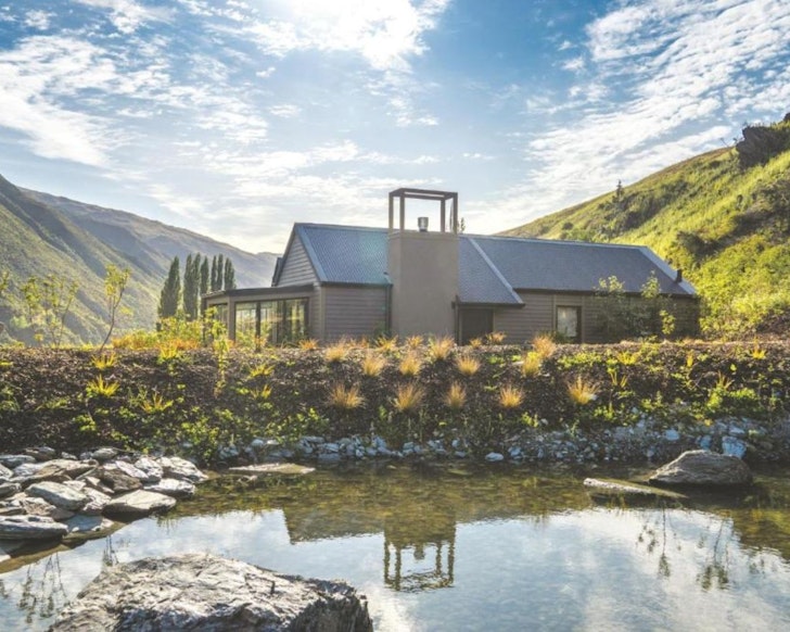 A view of the one of the suites among nature at Gibbston Valley Lodge and Spa one of the best hotels near Queenstown