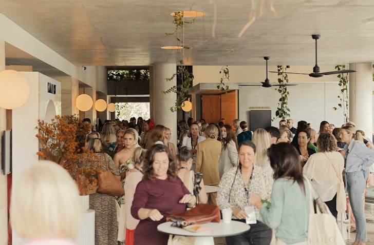 a group of people at a wellness event