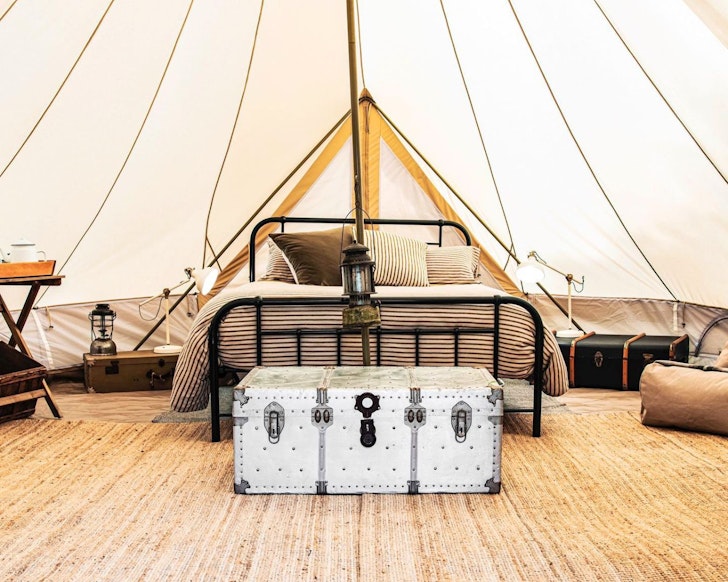 The inside of a glamping tent at Gourmet Glamp best Margaret River accommodation