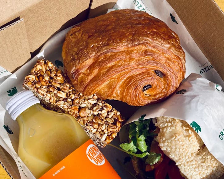 An elevated lunchbox by Grizzly Baked Goods, one of the best cheap eats in Christchurch. 
