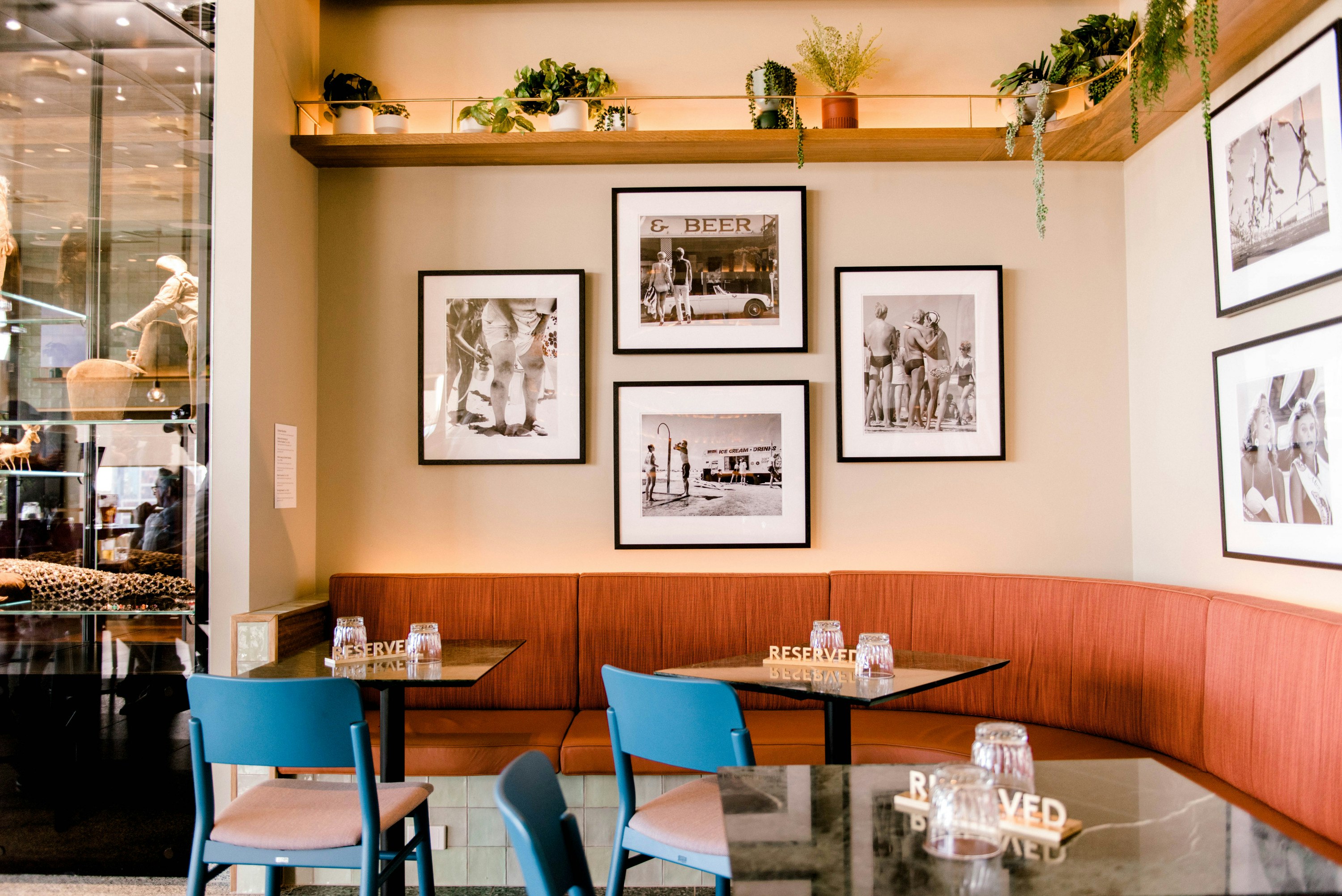 a booth inside palette restaurant