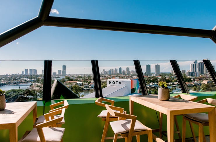 the views from HOTA's stunning new rooftop bar