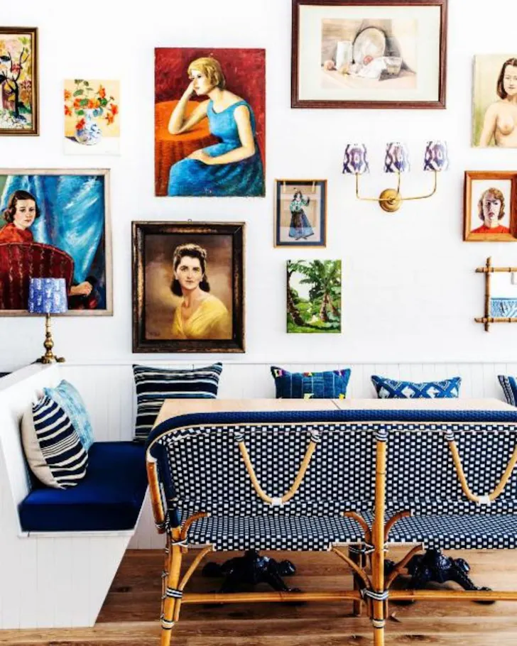 Paintings on the wall at Halcyon House one of the best romantic getaways Gold Coast