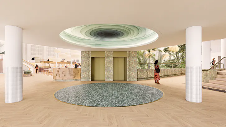 Artists impression of the interior lobby of Esplanade Hotel Fremantle