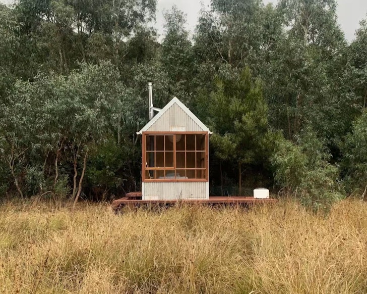 An exterior view of Handcrafted Shack one of the best tiny homes Victoria