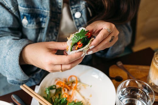 A Vietnamese vermicelli wrap.