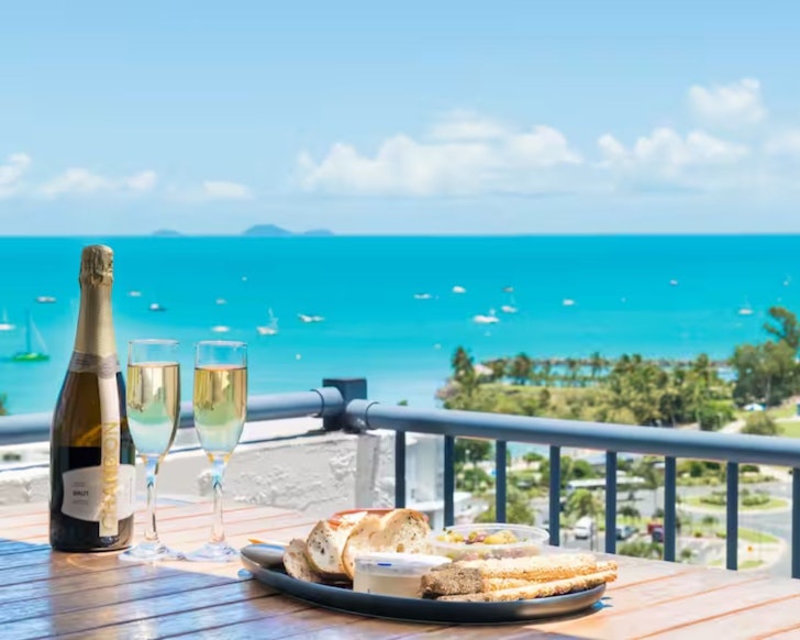 A view from the balcony at Heaven on Earth one of the best Airlie Beach Airbnbs