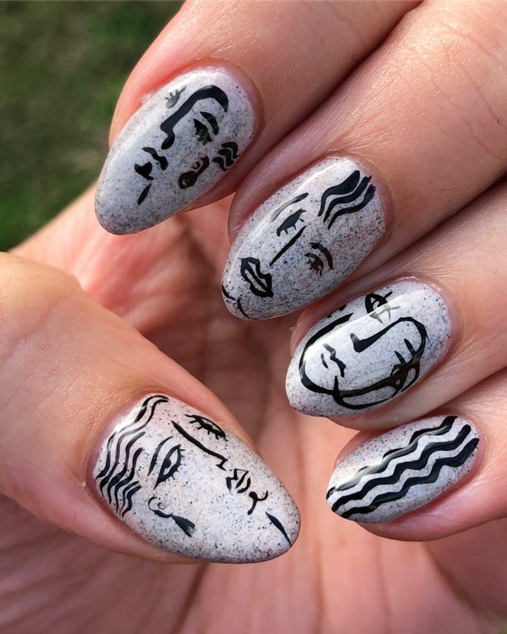Incredible face-style nails by the very clever Hello Tanya. 