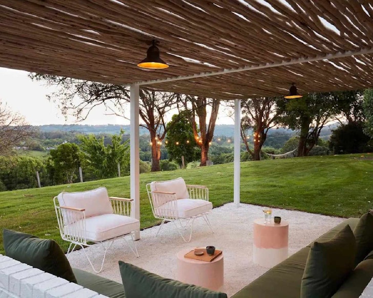 Patio with mountain views
