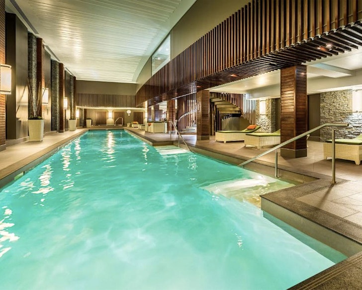 The indoor pool at Hilton Queenstown Resort & Spa