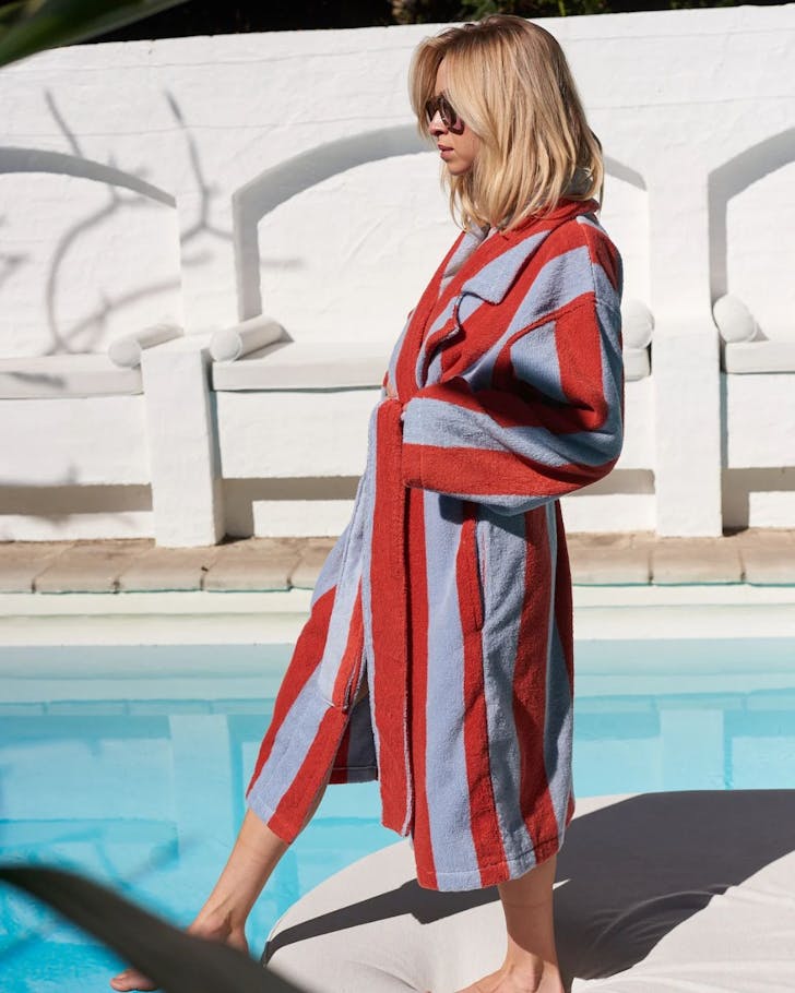 Hommey Striped robe in Picnic Stripes