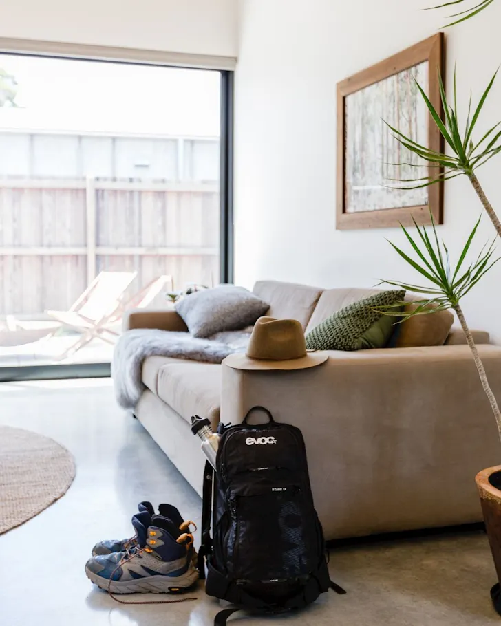 The living space at Cabin Honeyeater best WA tiny homes