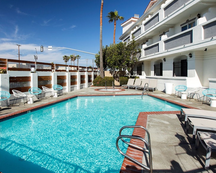 The pool at Hotel Hermosa one of the best beach hotels Los Angeles