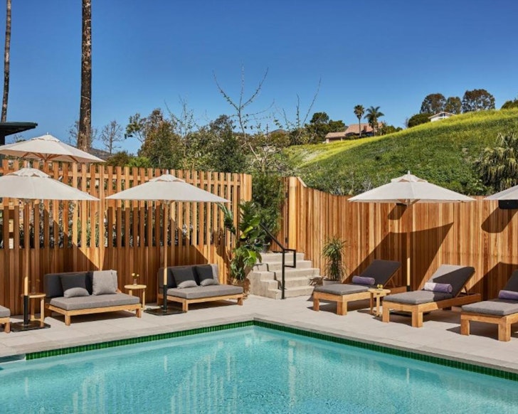 The pool at Hotel June Malibu one of the best beach hotels Los Angeles