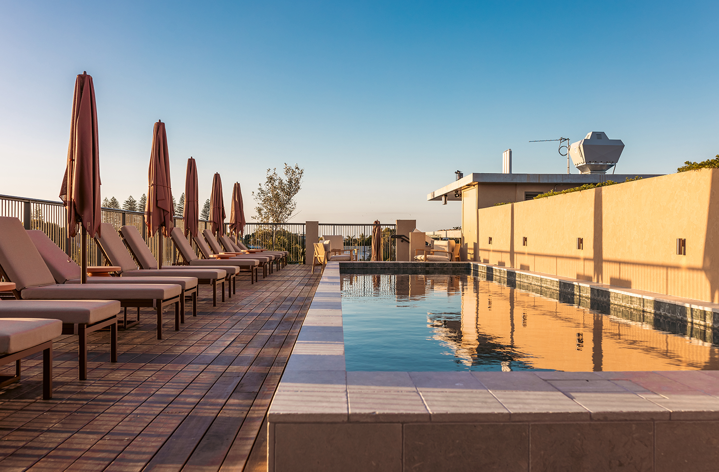 a rooftop pool at a byron bay hotel