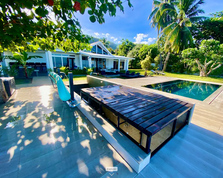 The house and pool at House By The Vaiava Beach best Tahiti Airbnbs