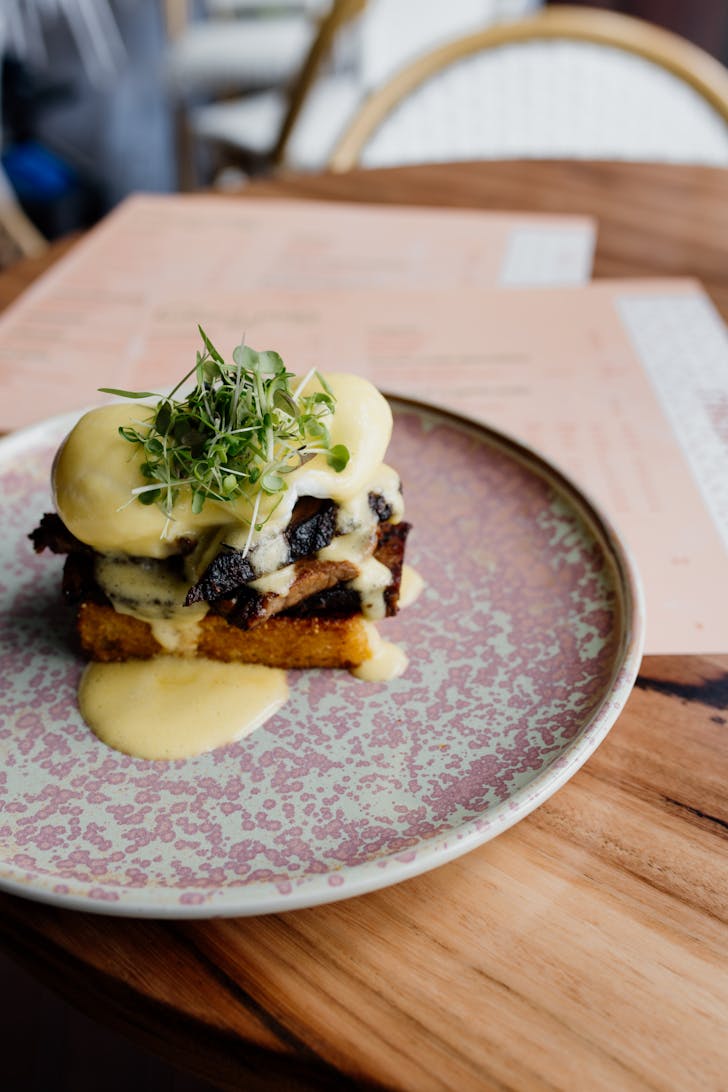an eggs benedict dish