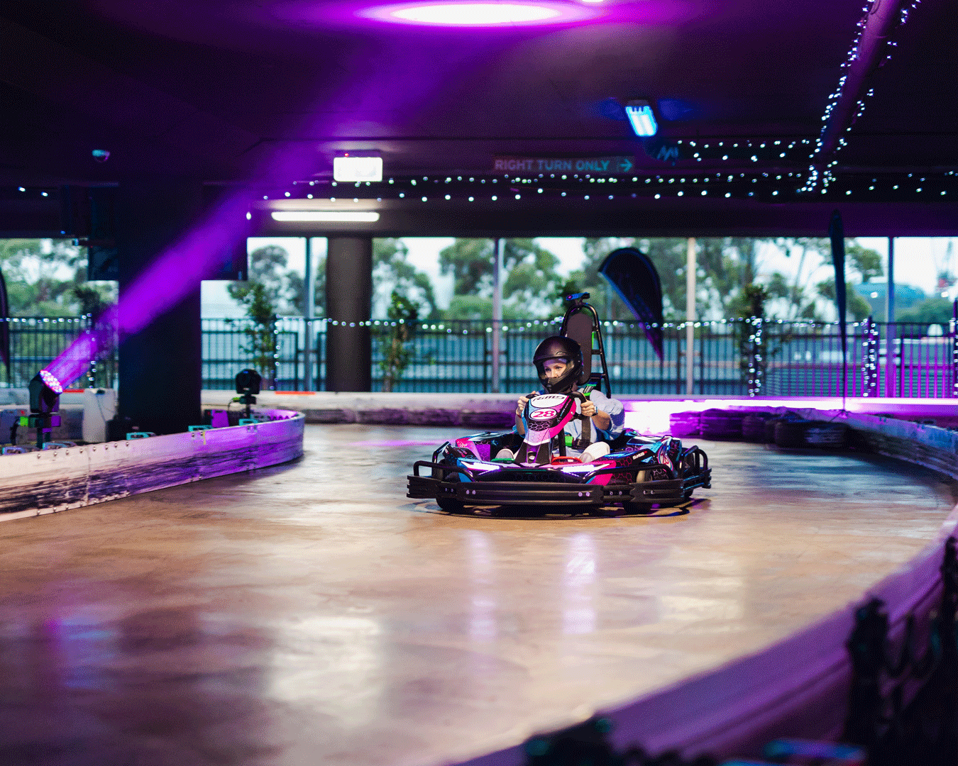 Person go-karting