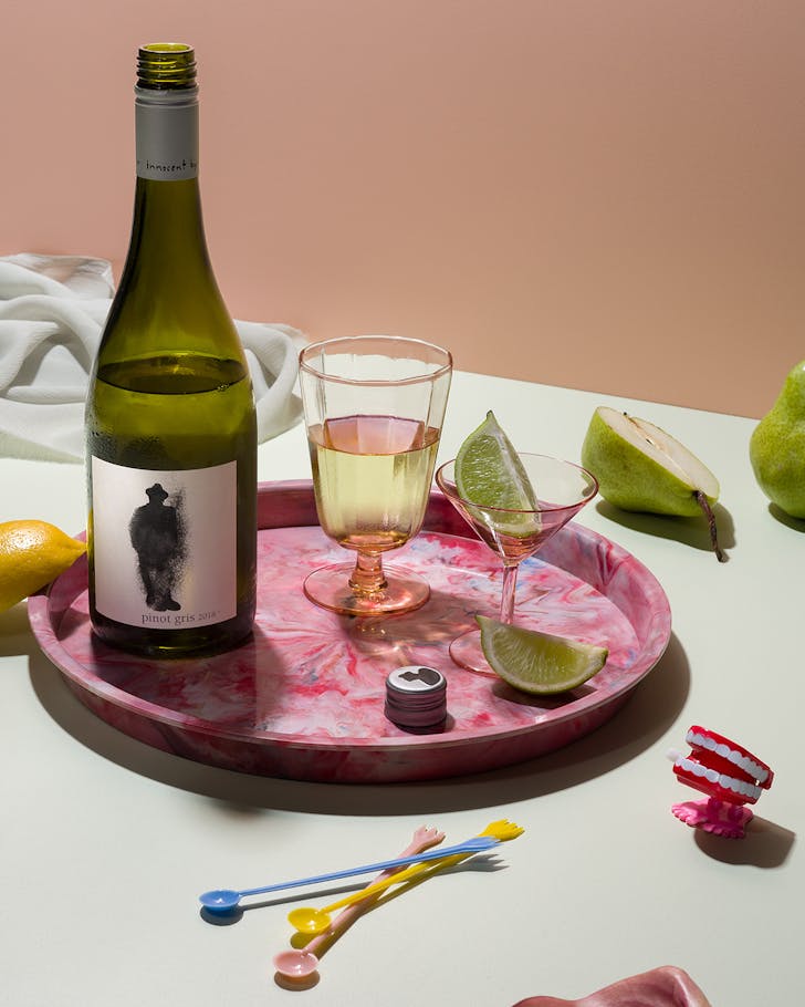 A decorated table in a party setting.