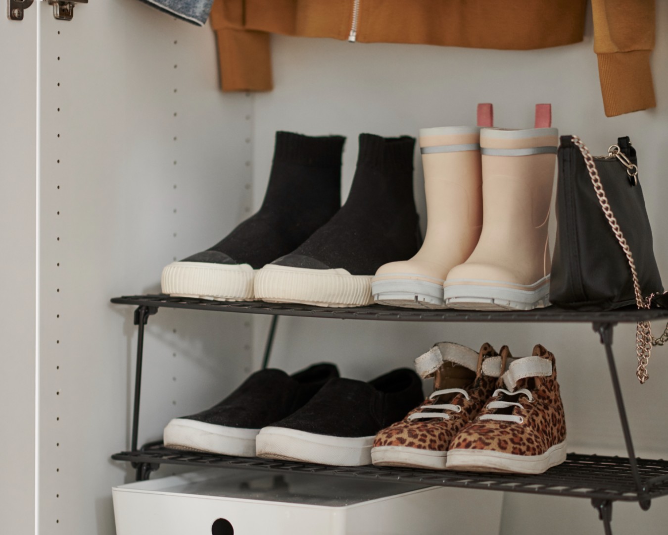 Stackable and collapsable IKEA shoe rack.