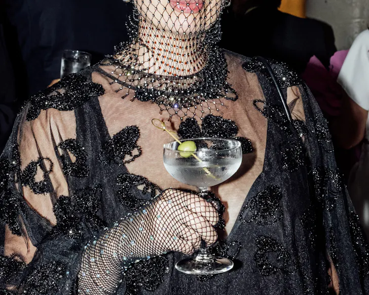 Dress and martini glass