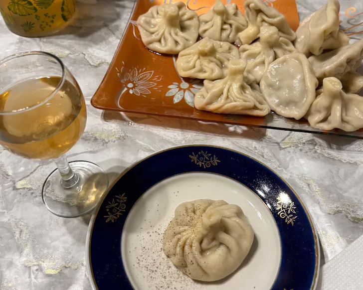 Vickiâs khinkali at a khinkali class in Tbilisi, Georgia