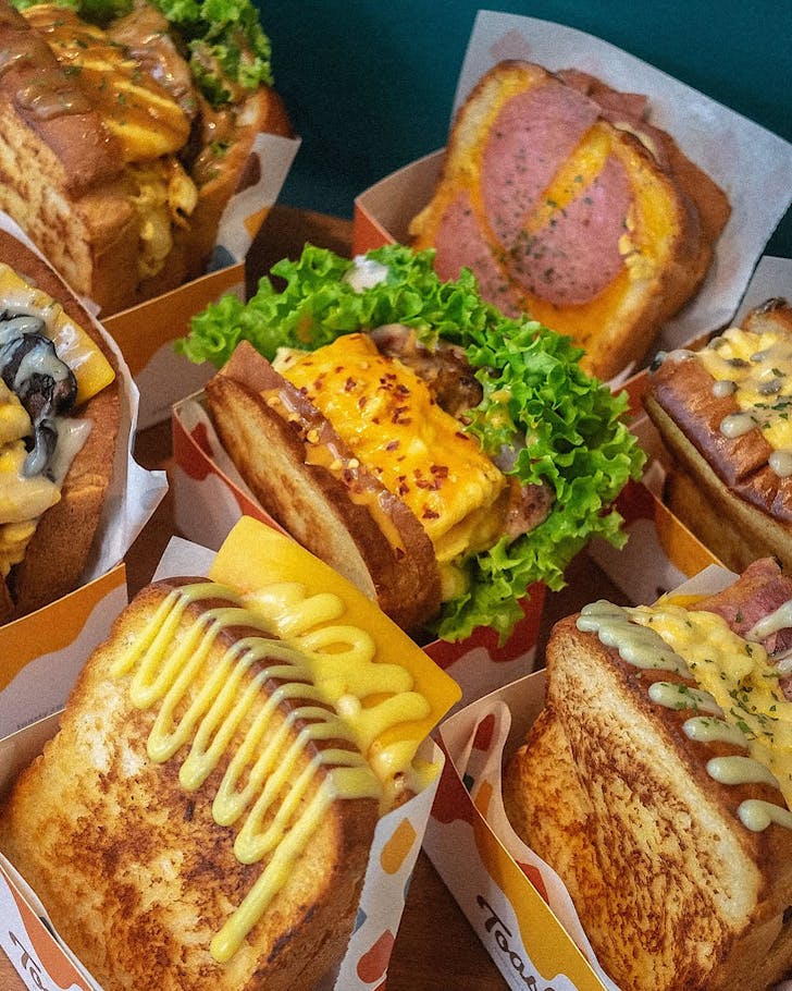 An array of tasty looking toasties from Toasty,
