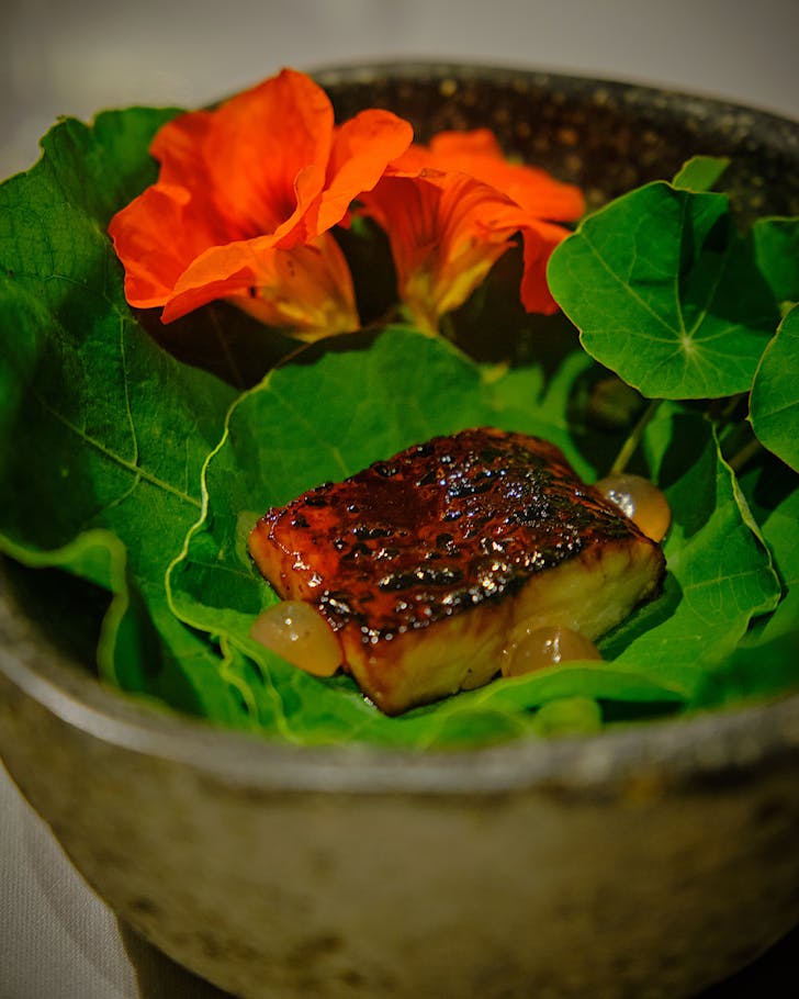 Eel and Nasturtium at The Chefs Table at Blue Duck Station