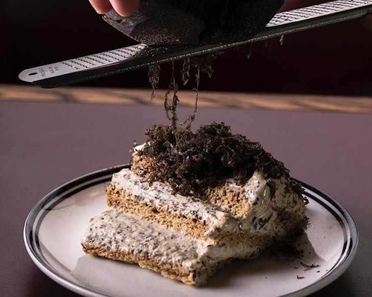 Osteria Unoâs truffle-laced tiramisu has more truffle grated over
