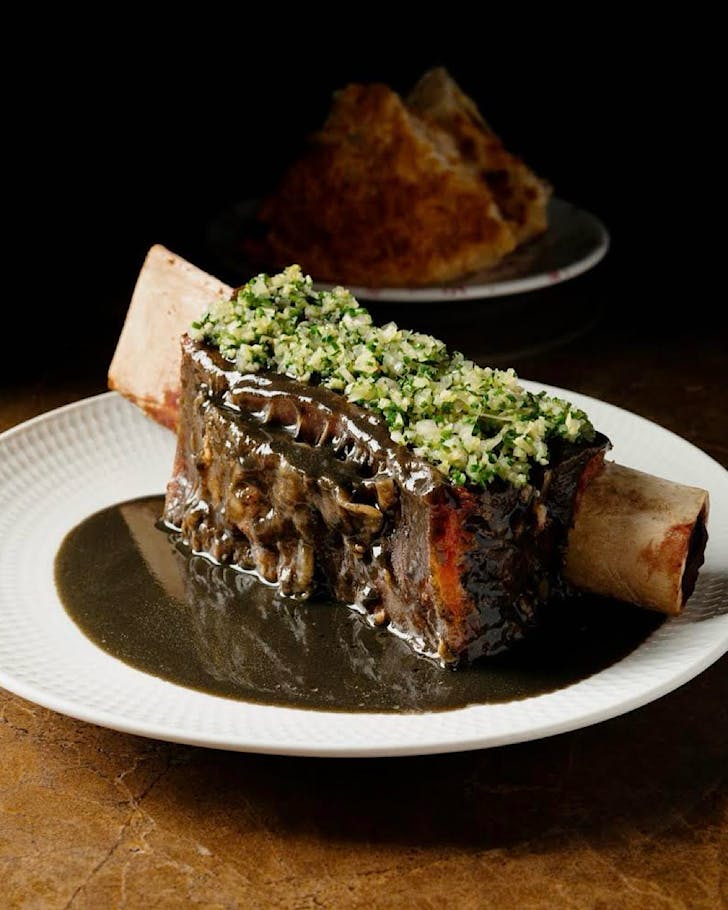 One of Bar Magda and Askalâs collaborative menu dishes for Bar Magdaâs Birthday Event, Photography by Josh Harvey