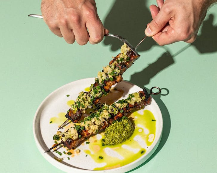 Milford Motelâs meat skewer dish